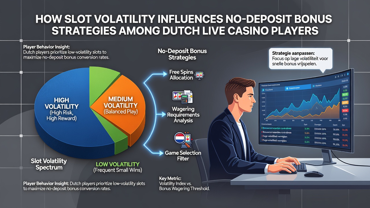 Grafiek die volatiliteitsniveaus vergelijkt met no-deposit bonusuitkomsten voor Nederlandse spelers